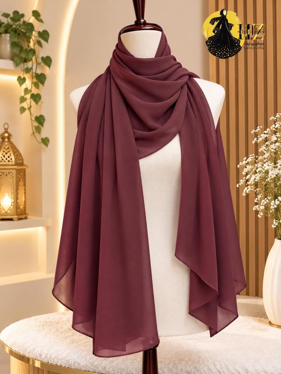 Georgette Hijab Burgundy Premium Georgette Hijab - Image 1