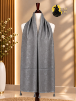 Damask Jacquard Hijab with Tassel Accents - Image 7