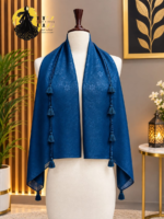 Damask Jacquard Hijab with Tassel Accents - Image 3