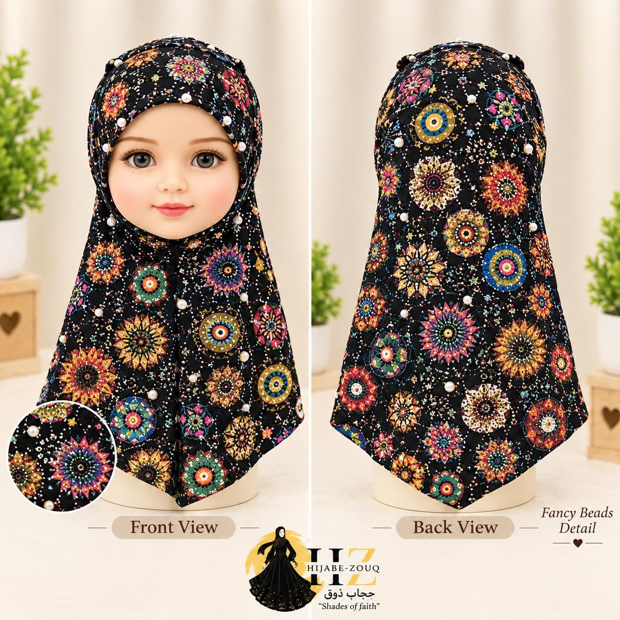kids 10 Kids Printed Hijab -Multicolor - Image 1