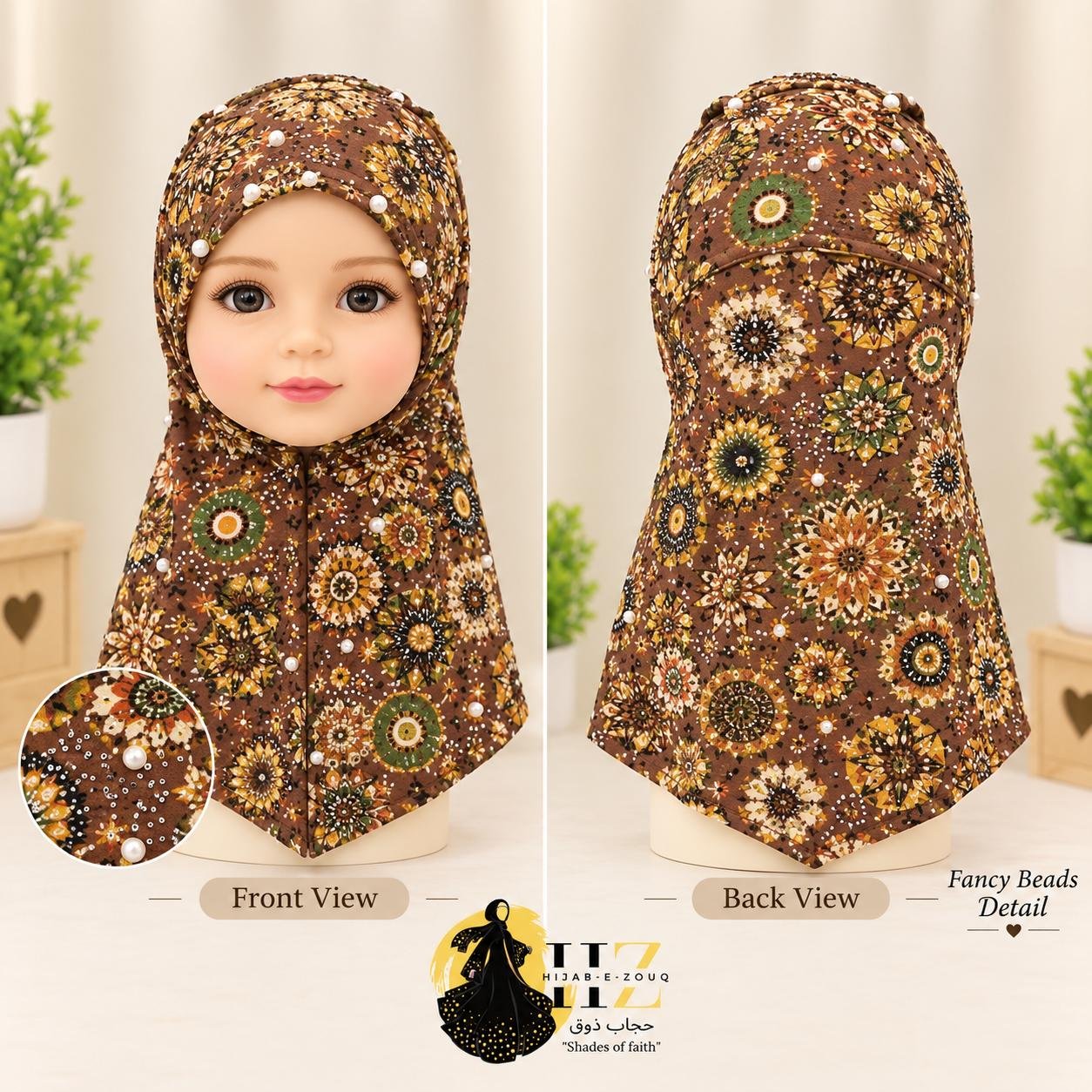 kids 5 Kids Printed Hijab -Multicolor - Image 1