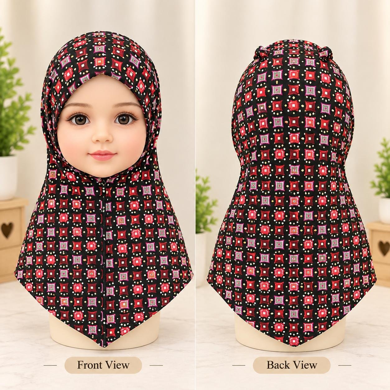 kids 6 Kids Printed Hijab -Multicolor - Image 1