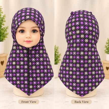 Kids Printed Hijab -Multicolor